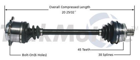 Picture of Audi A4 Left Front CV Shaft 96-01 8D0407451KX 